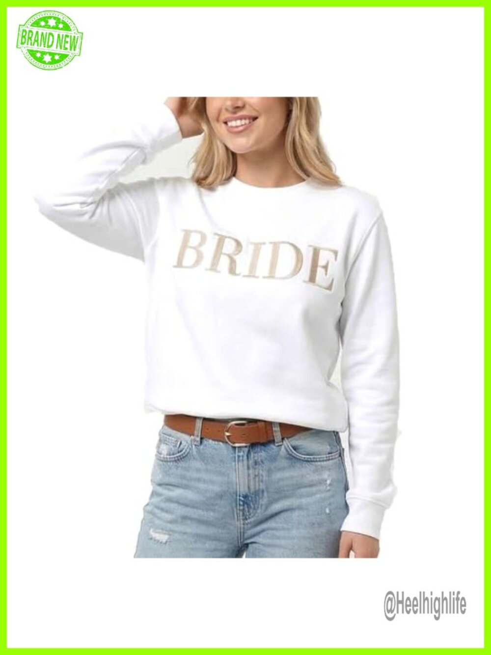 Embroidered BRIDE Sweatshirt Premium Heavy Blend Crewneck Pullover